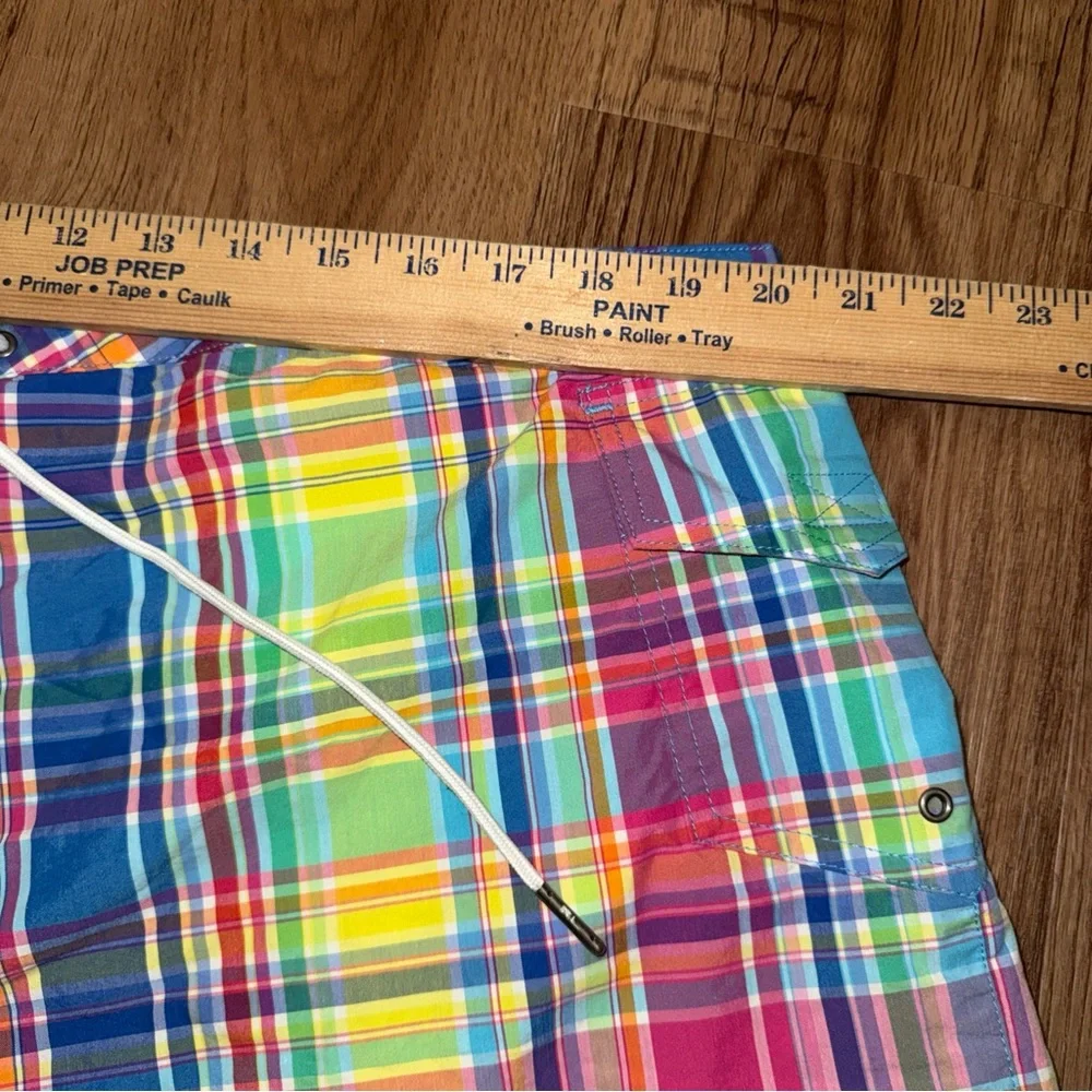Polo Ralph Lauren VINTAGE Plaid Lined Swim Trunks Men's Size 40 Pocket